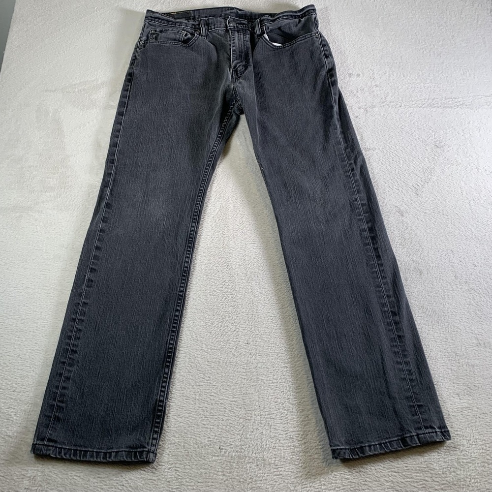 Levis‎ 559 Jeans Mens 34x32 Gray Relaxed Straight Stretch Denim Medium Wash